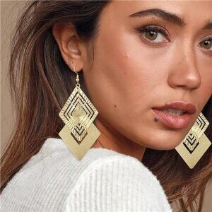 Gold Diamond Drop Dangle Earrings‎ Bohemia Statement Chandelier Earrings Jewelry